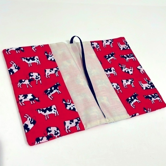 Journal cover cows print cotton book cover 7 1/4”x5 1/4” - Picture 1 of 6